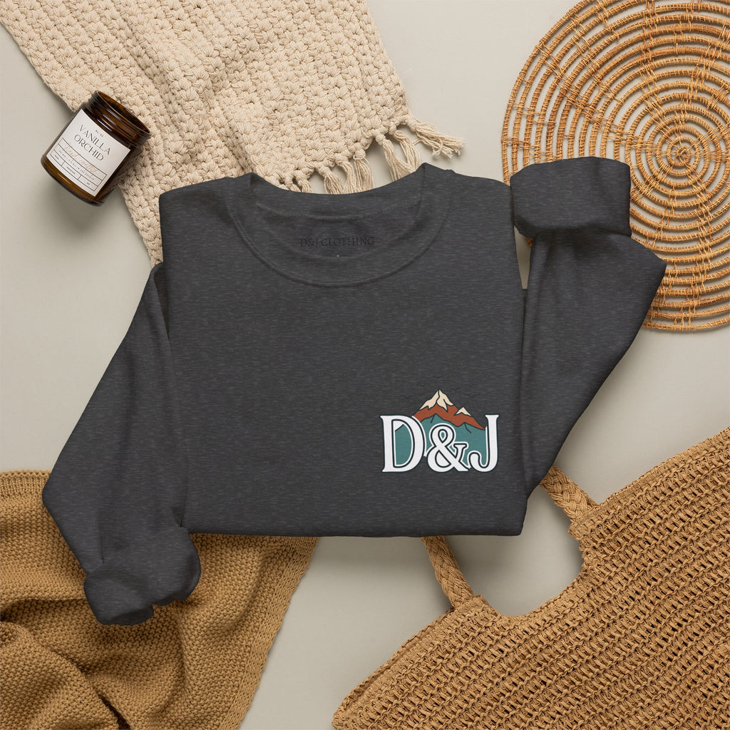 Crewneck Sweatshirt — "Earn Your View" Scenic Mountain & Beach Graphic