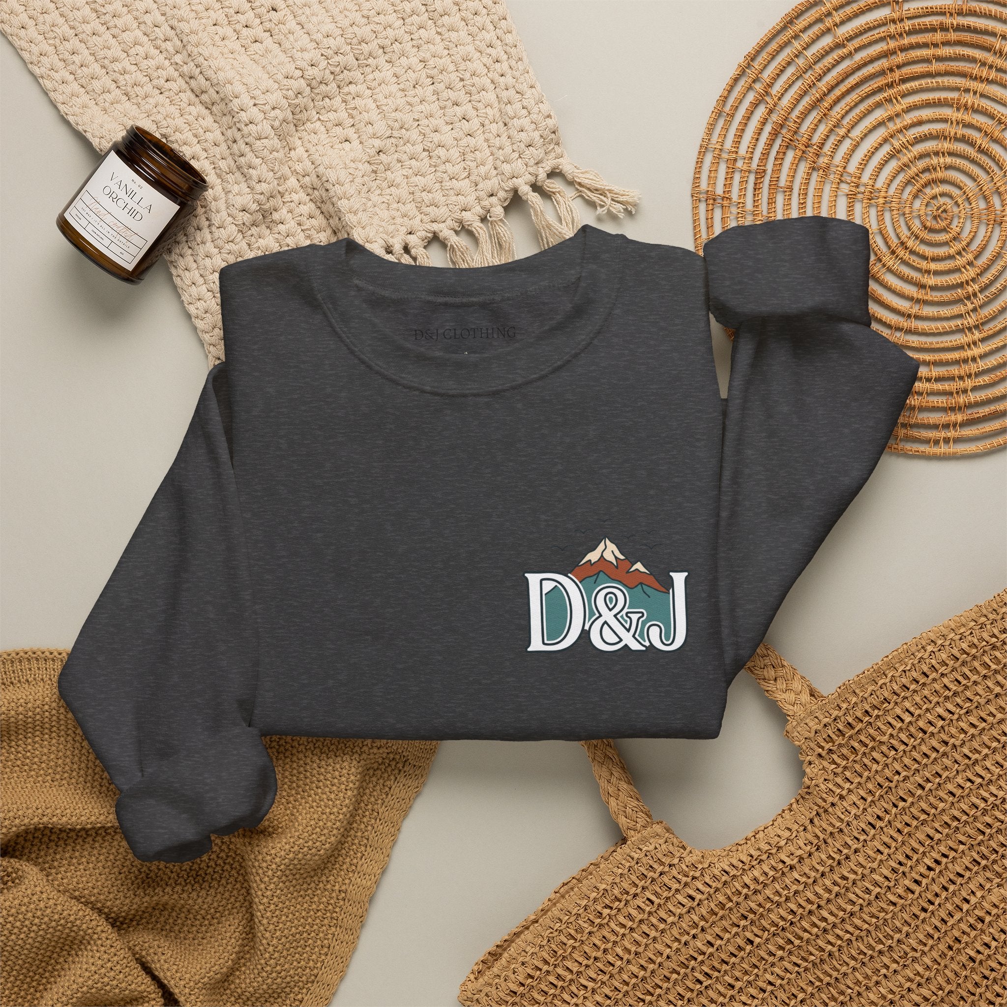 Crewneck Sweatshirt — "Earn Your View" Scenic Mountain & Beach Graphic