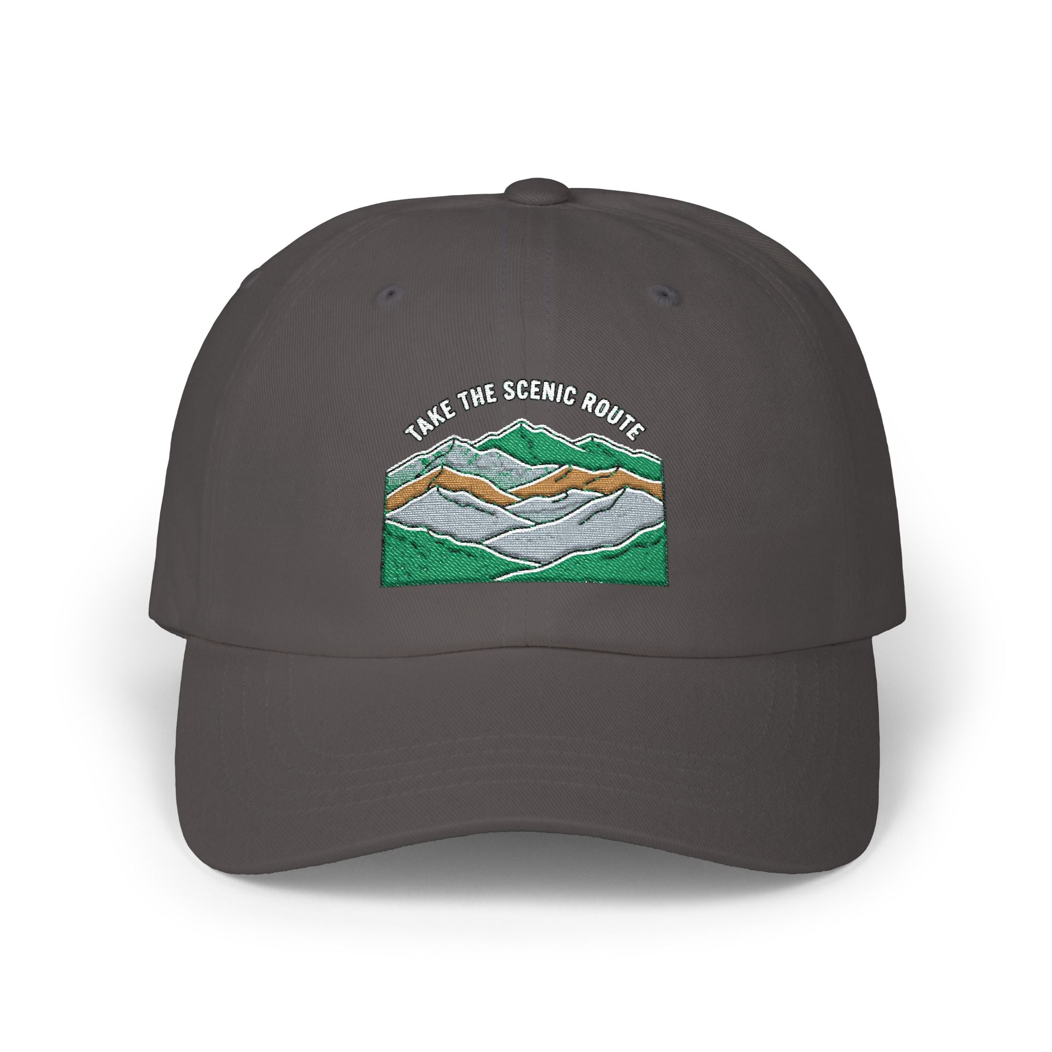 Mountain Range Embroidered Dad Cap — Outdoor Adventure Hat