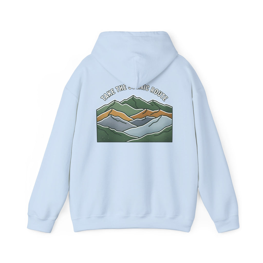 Take the Scenic Route Mountain Hoodie | Landscape Ridge Graphic
