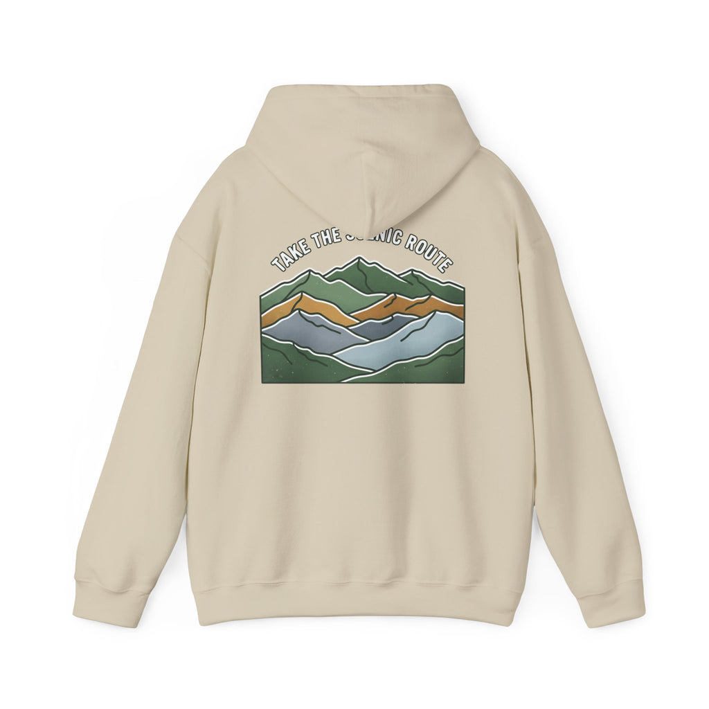 Take the Scenic Route Mountain Hoodie | Landscape Ridge Graphic