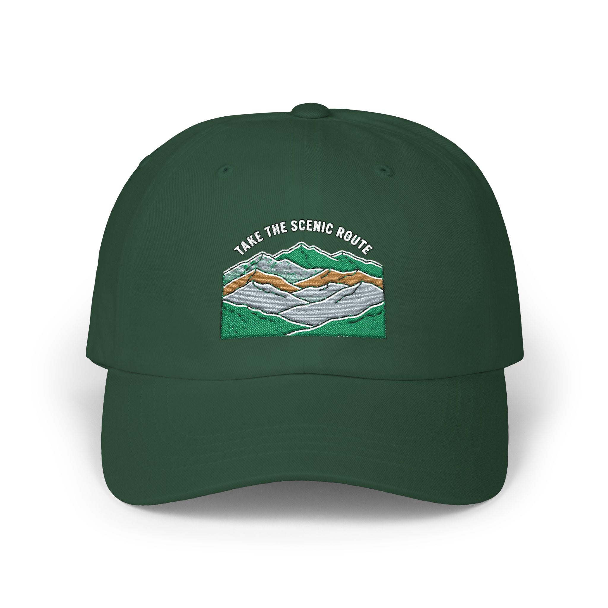Mountain Range Embroidered Dad Cap — Outdoor Adventure Hat