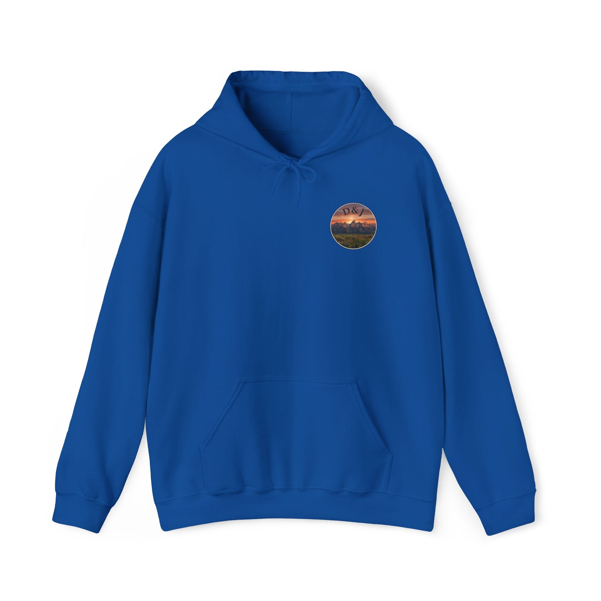 Mountain Sunset Hoodie — "Donde Entra la Paz" Retro Travel Graphic