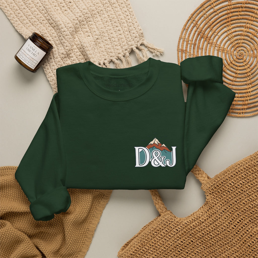 Crewneck Sweatshirt — "Earn Your View" Scenic Mountain & Beach Graphic