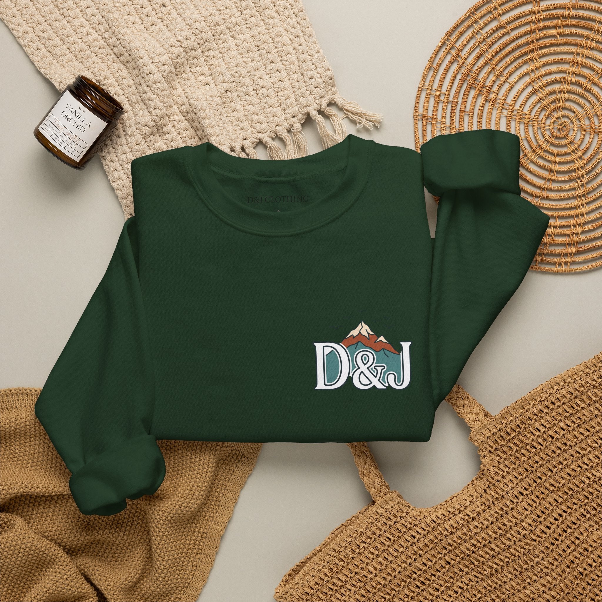 Crewneck Sweatshirt — "Earn Your View" Scenic Mountain & Beach Graphic