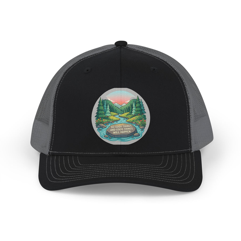 Trucker Cap — Scenic River Camp Patch "Find Me Where the Wild Things Are"