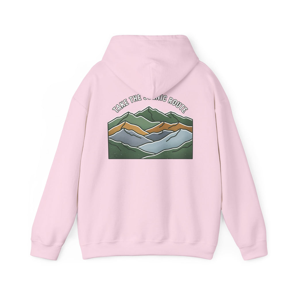 Take the Scenic Route Mountain Hoodie | Landscape Ridge Graphic