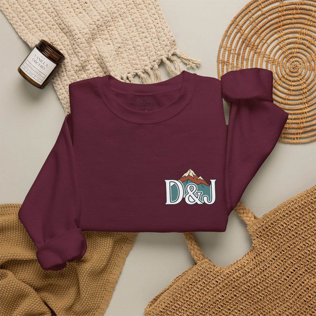 Crewneck Sweatshirt — "Earn Your View" Scenic Mountain & Beach Graphic