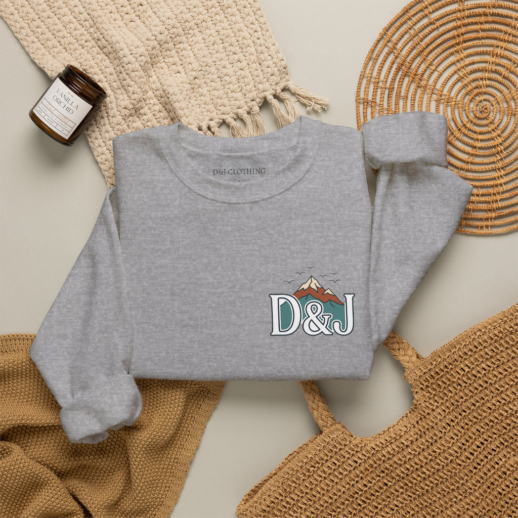 Crewneck Sweatshirt — "Earn Your View" Scenic Mountain & Beach Graphic