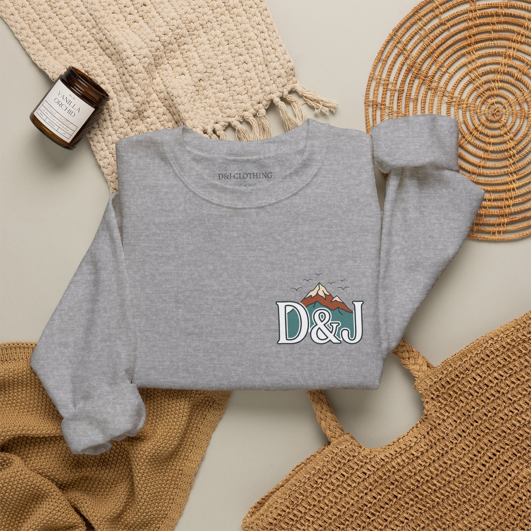 Crewneck Sweatshirt — "Earn Your View" Scenic Mountain & Beach Graphic