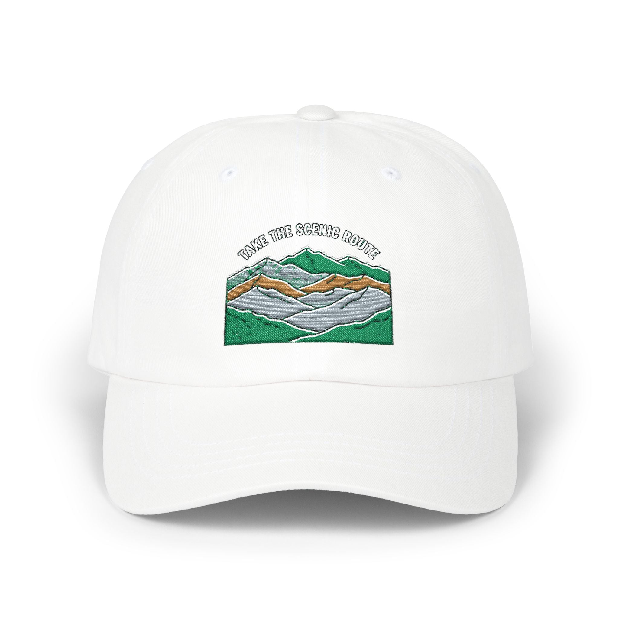 Mountain Range Embroidered Dad Cap — Outdoor Adventure Hat