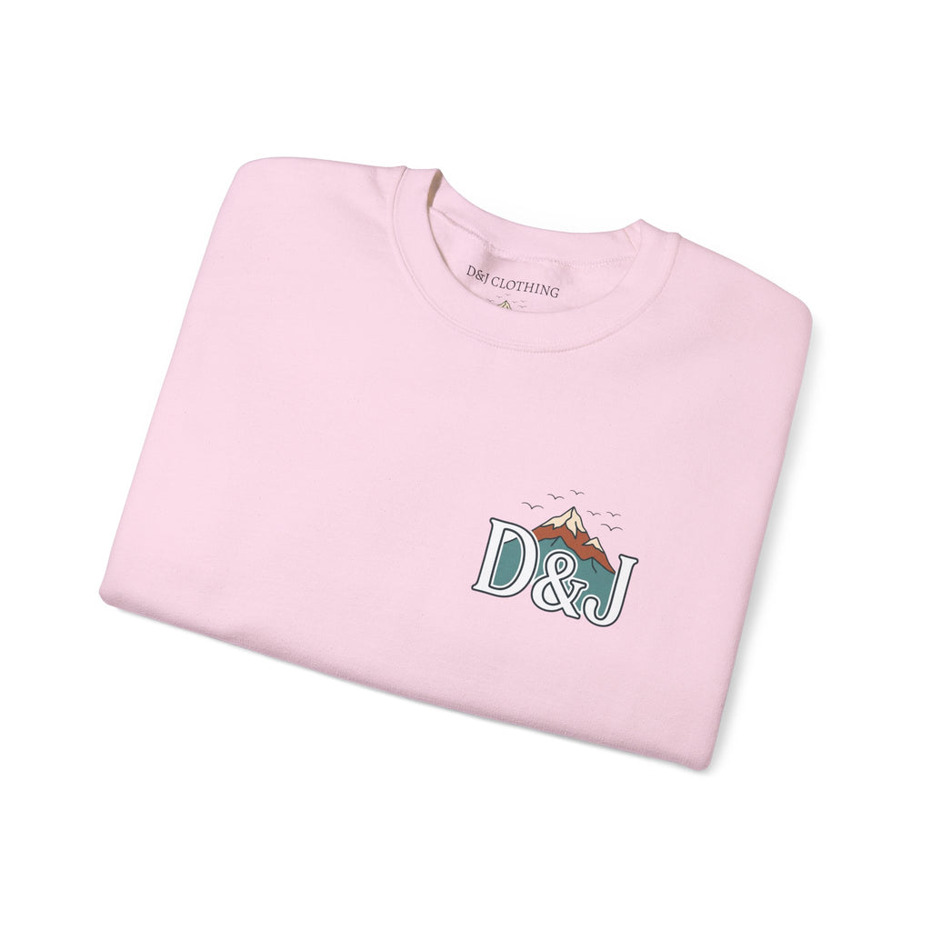 Crewneck Sweatshirt — "Earn Your View" Scenic Mountain & Beach Graphic