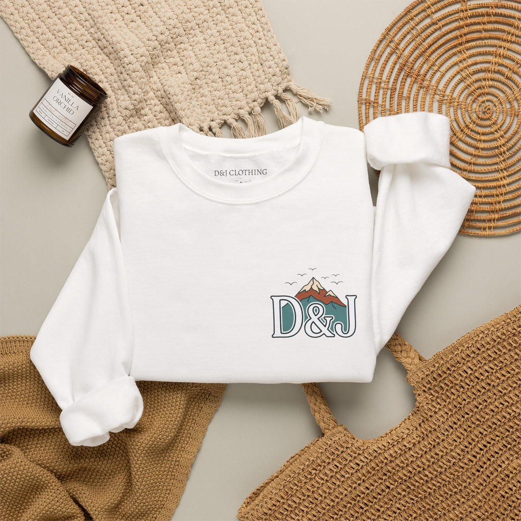 Crewneck Sweatshirt — "Earn Your View" Scenic Mountain & Beach Graphic