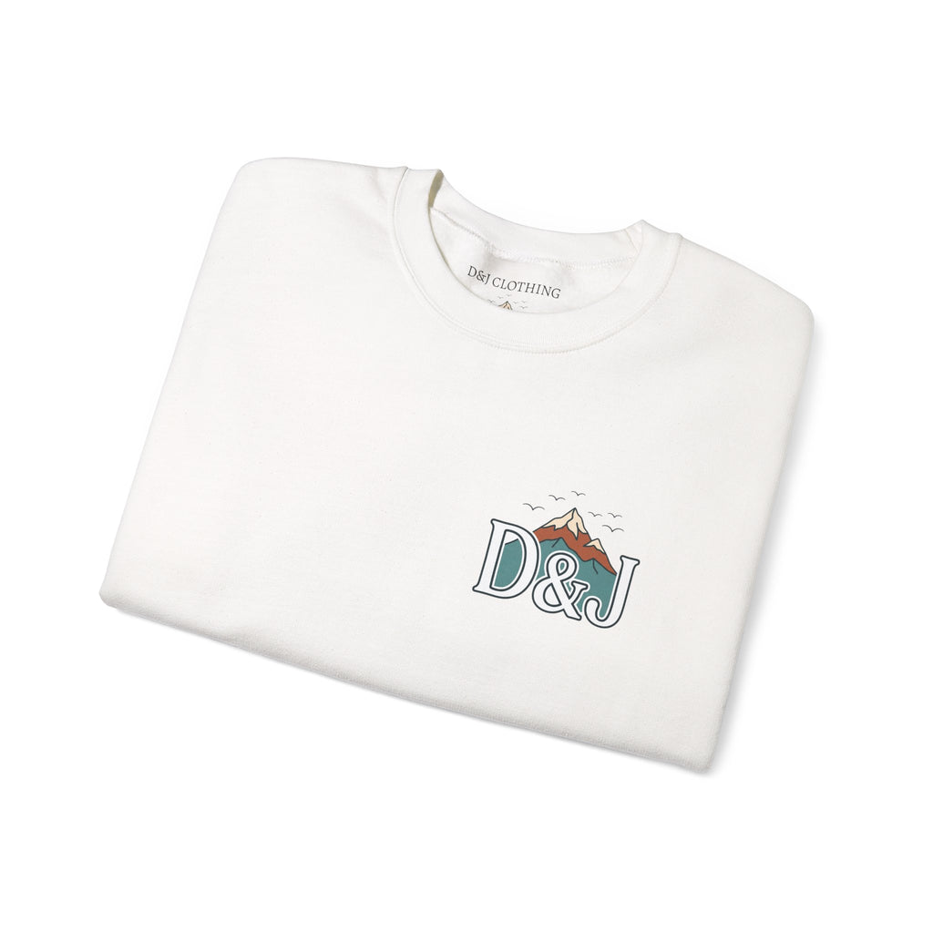 Crewneck Sweatshirt — "Earn Your View" Scenic Mountain & Beach Graphic