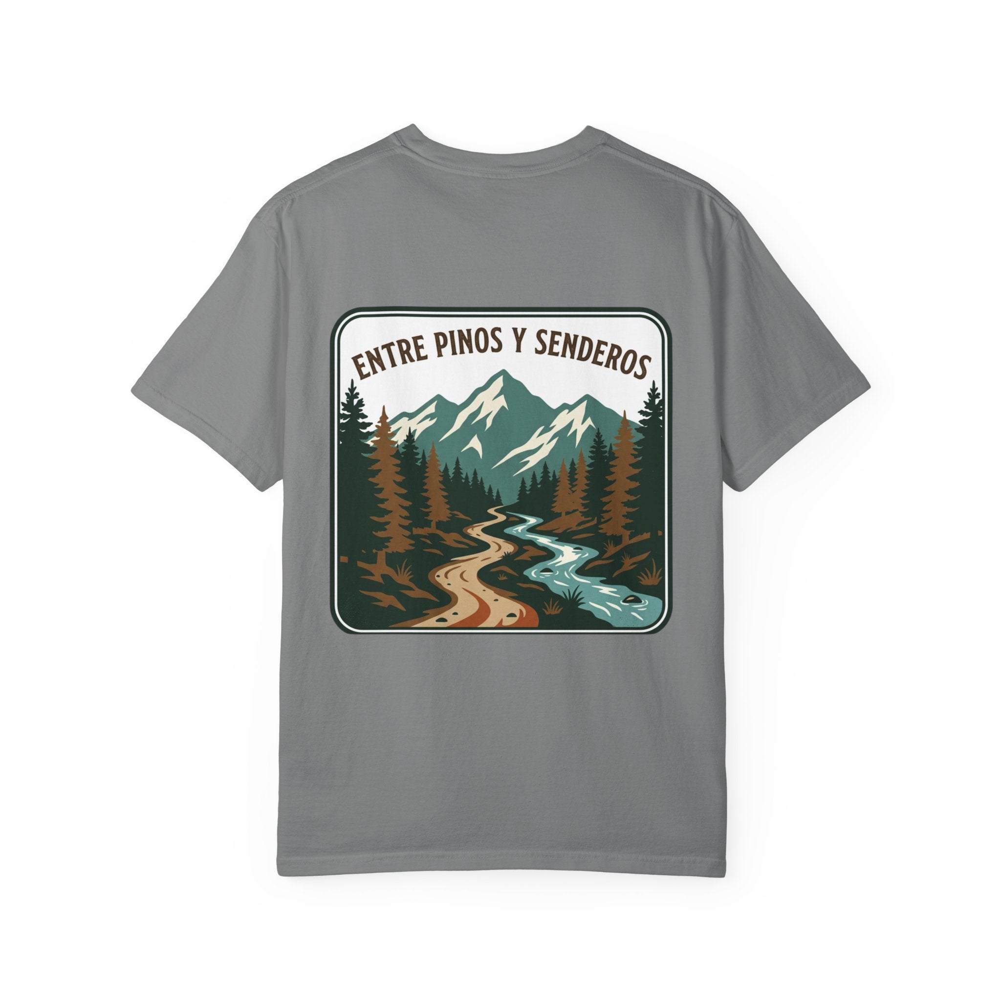 Nature Trail T-Shirt — "Entre Pinos y Senderos" Mountain Scenic Tee