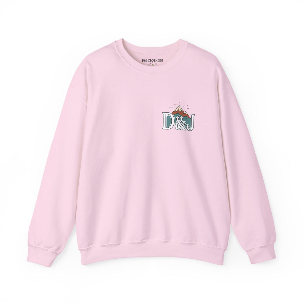 Crewneck Sweatshirt — "Earn Your View" Scenic Mountain & Beach Graphic