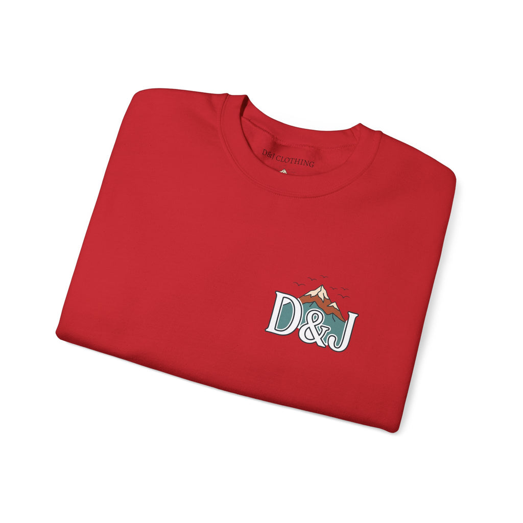 Crewneck Sweatshirt — "Earn Your View" Scenic Mountain & Beach Graphic