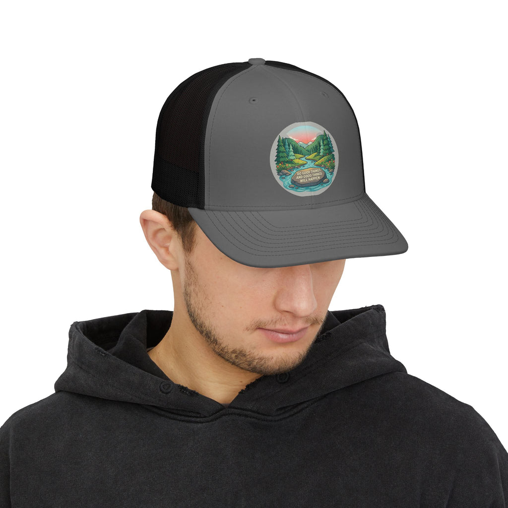 Trucker Cap — Scenic River Camp Patch "Find Me Where the Wild Things Are"