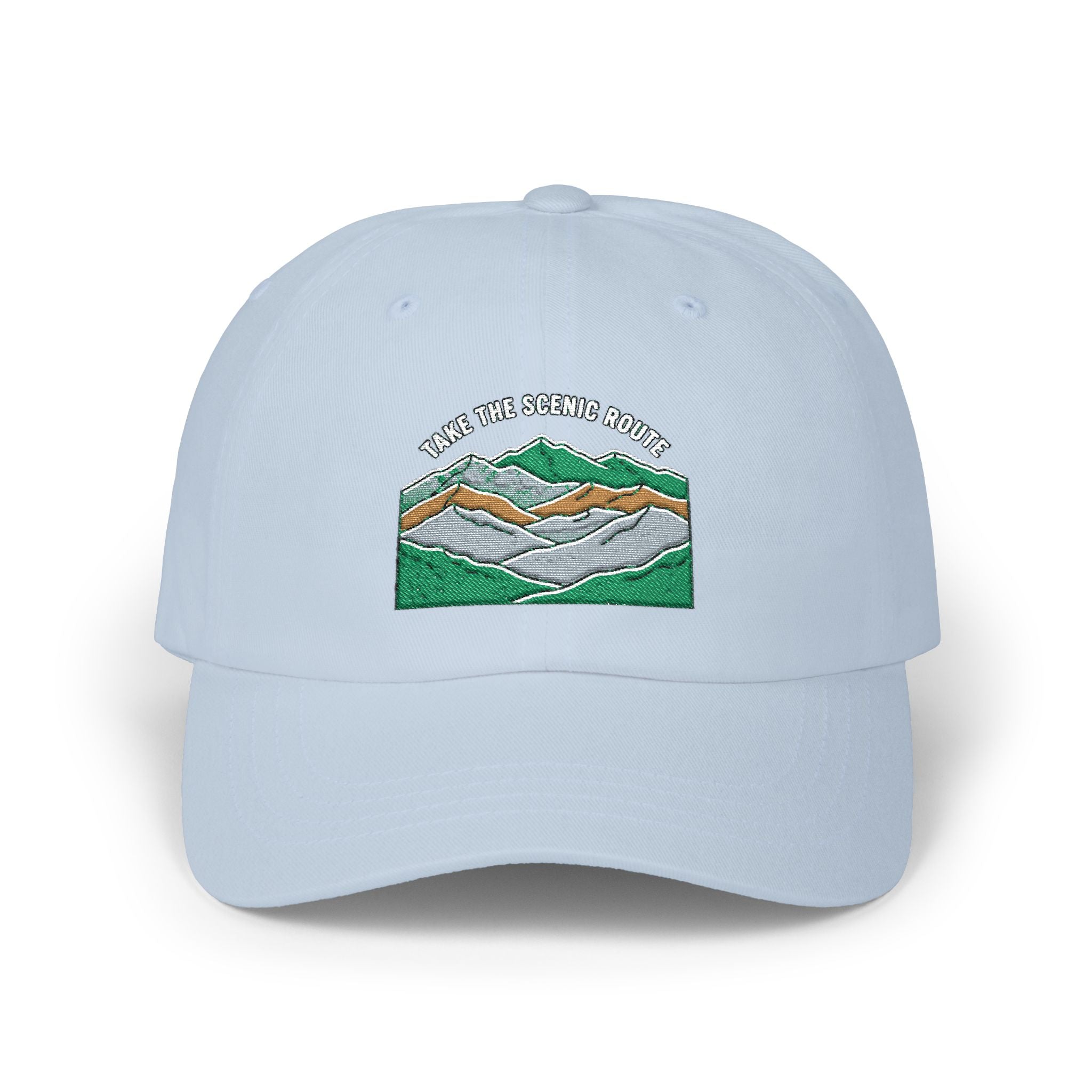 Mountain Range Embroidered Dad Cap — Outdoor Adventure Hat