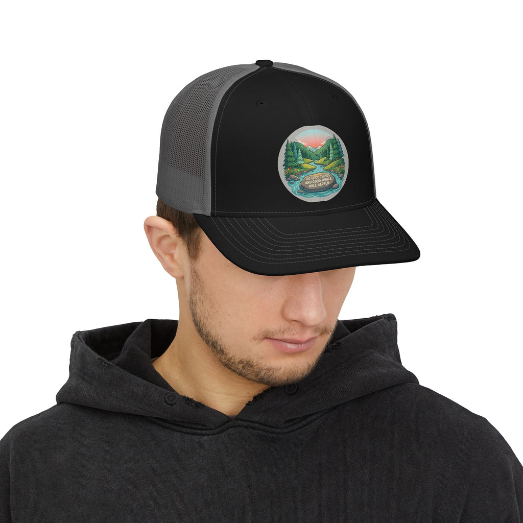 Trucker Cap — Scenic River Camp Patch "Find Me Where the Wild Things Are"