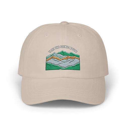 Mountain Range Embroidered Dad Cap — Outdoor Adventure Hat