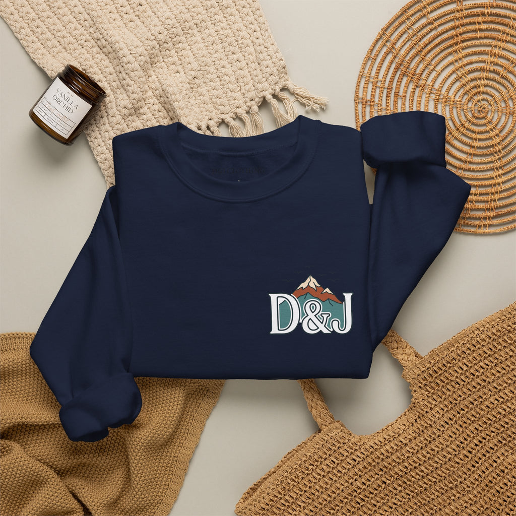 Crewneck Sweatshirt — "Earn Your View" Scenic Mountain & Beach Graphic