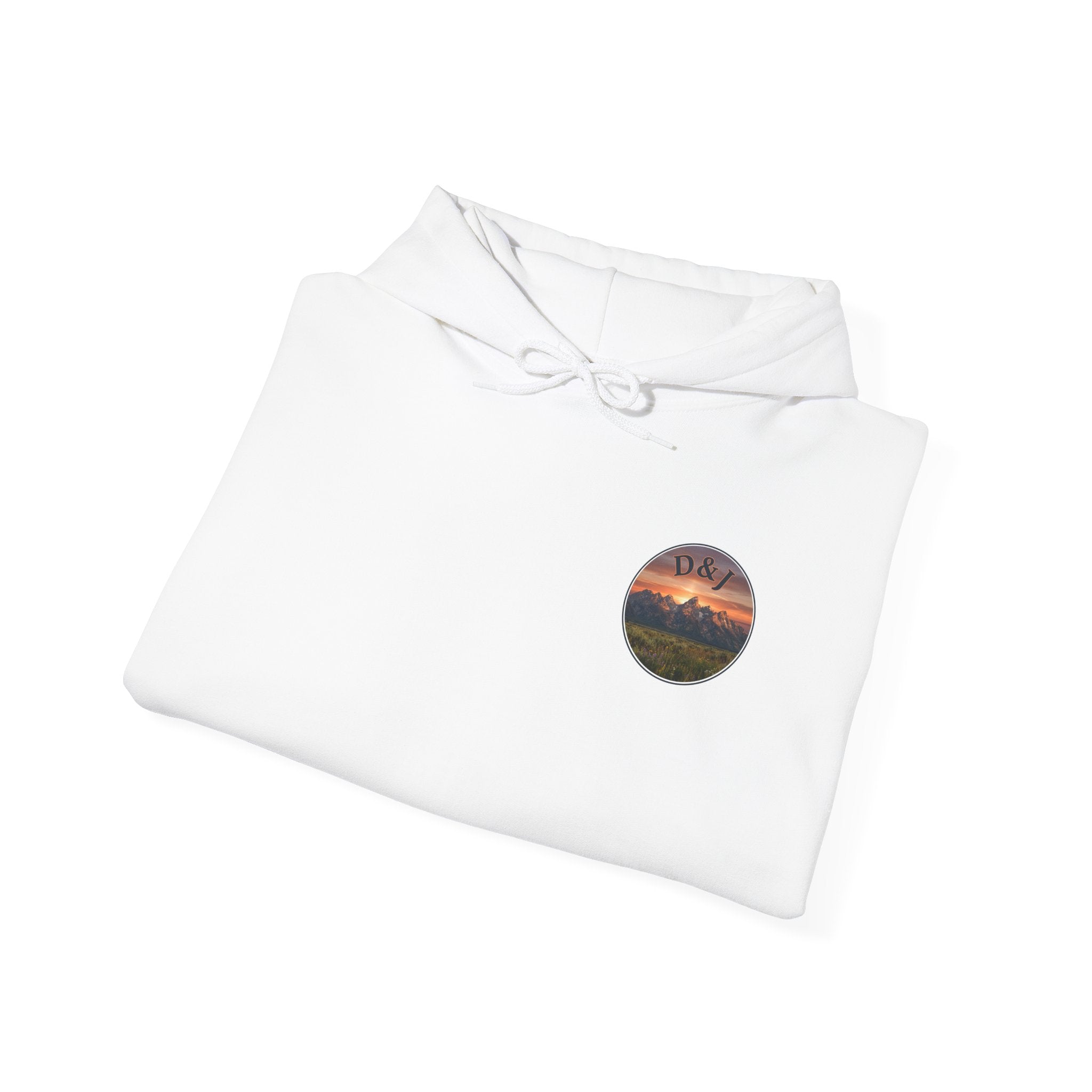 Mountain Sunset Hoodie — "Donde Entra la Paz" Retro Travel Graphic