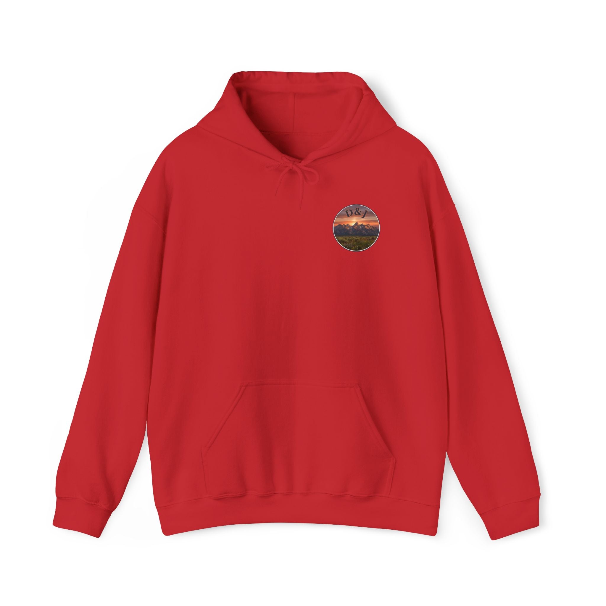 Mountain Sunset Hoodie — "Donde Entra la Paz" Retro Travel Graphic