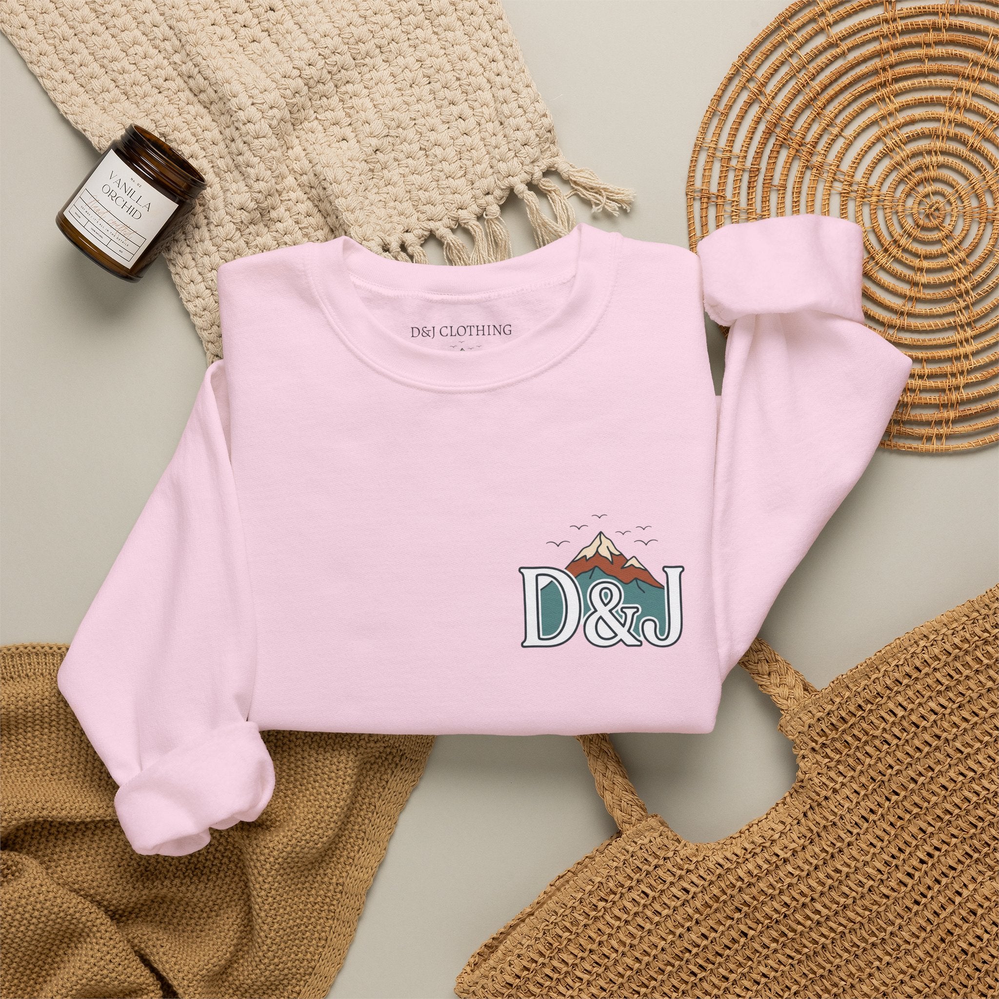 Crewneck Sweatshirt — "Earn Your View" Scenic Mountain & Beach Graphic