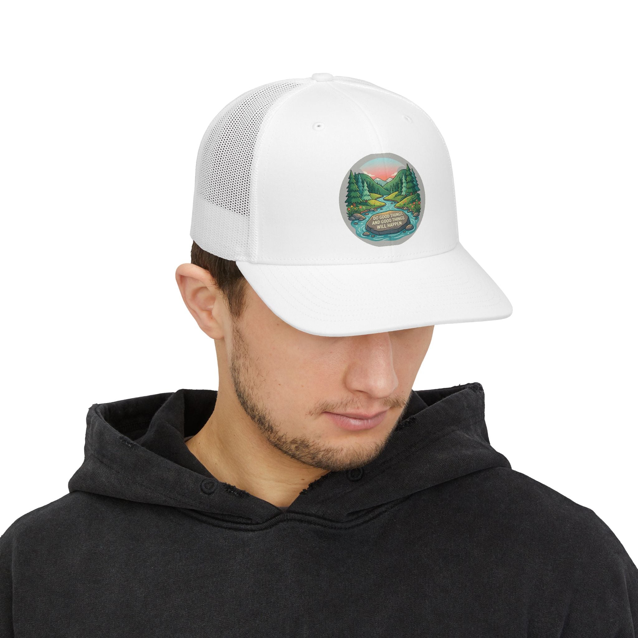 Trucker Cap — Scenic River Camp Patch "Find Me Where the Wild Things Are"