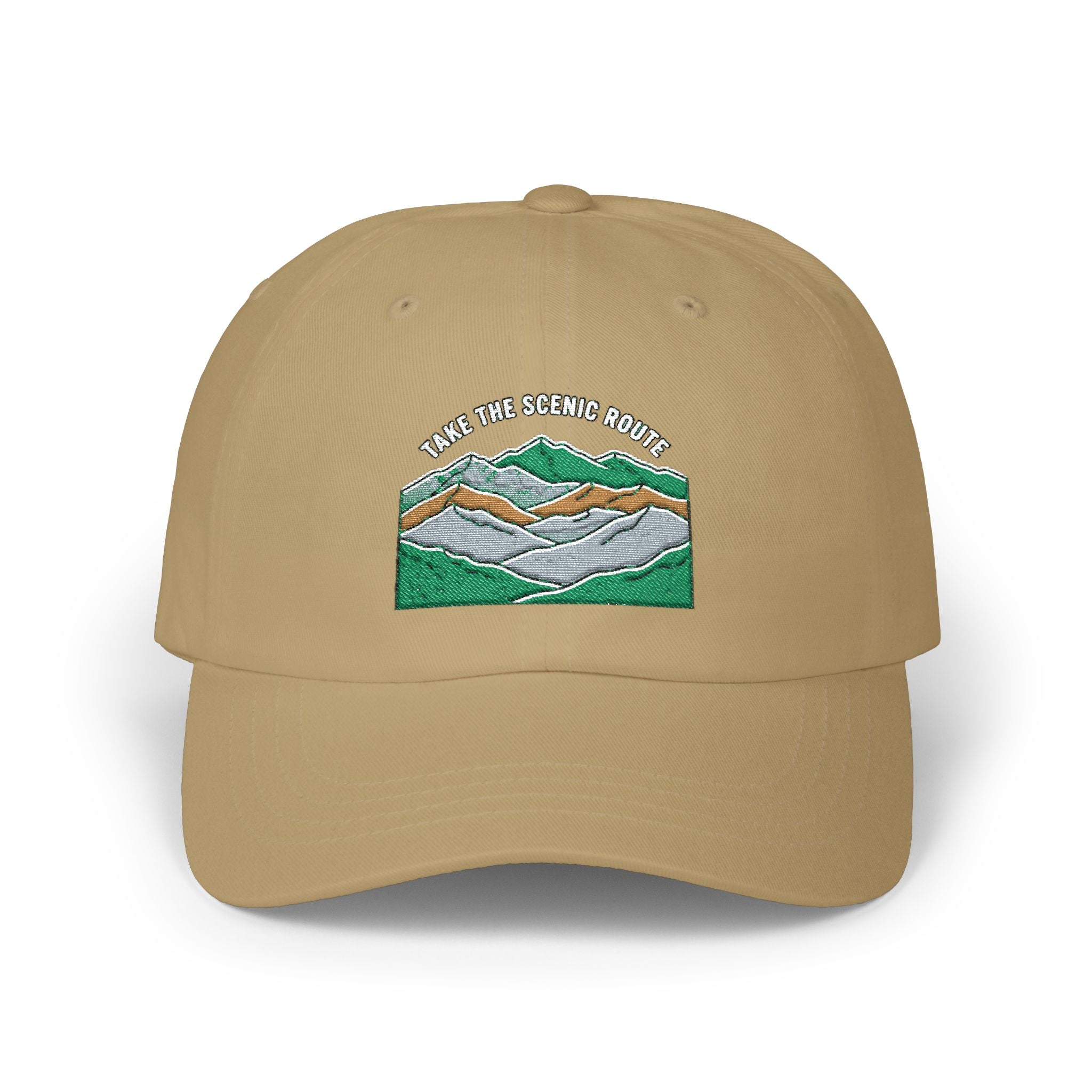 Mountain Range Embroidered Dad Cap — Outdoor Adventure Hat