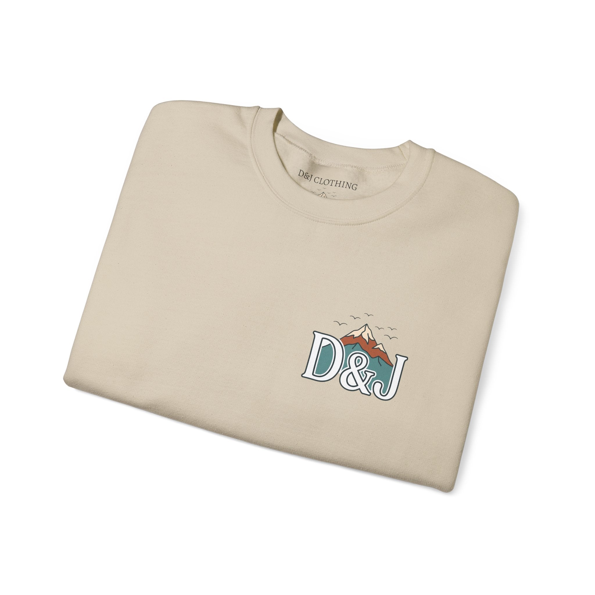 Crewneck Sweatshirt — "Earn Your View" Scenic Mountain & Beach Graphic